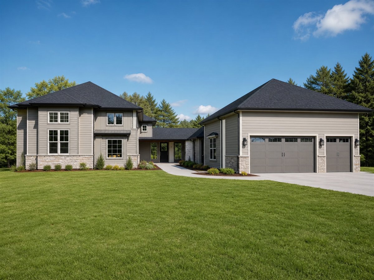 Kindred Wing House 2857, a conceptual 2857-square-foot multigenerational wing family home with a $476,875 construction target