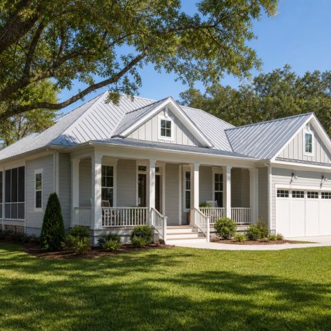 $480,625 Generational Screened-Porch Southern Family Home: 2,901-Sq.-Ft. Five-Bedroom Plan