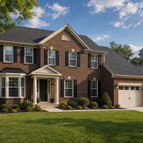 $485,625 Generational Brick Colonial Family Home: 2,906-Sq.-Ft. Five-Bedroom Plan