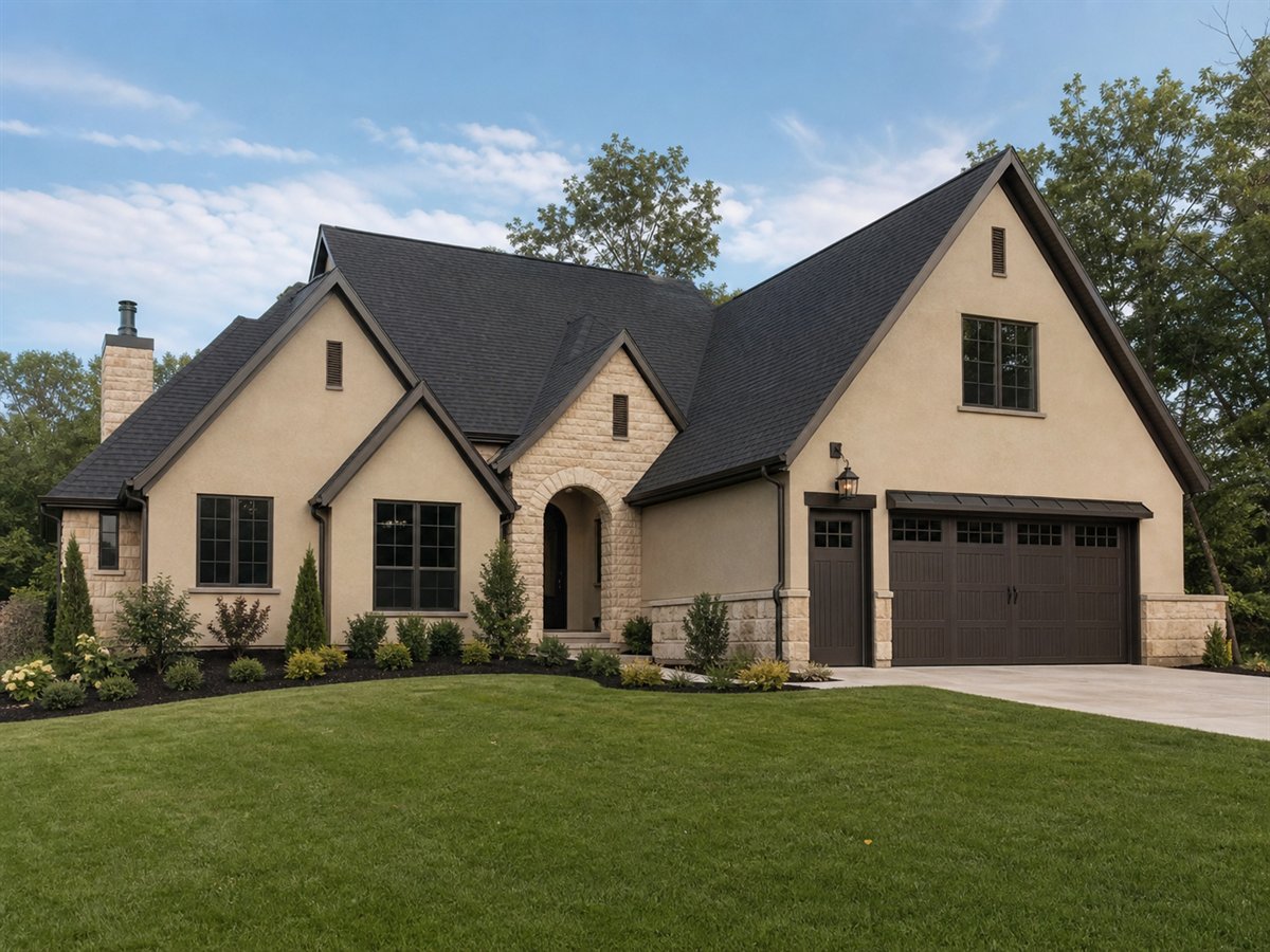 Willowcroft House 2951, a conceptual 2951-square-foot restrained Cotswold-inspired family home with a $490,625 construction target