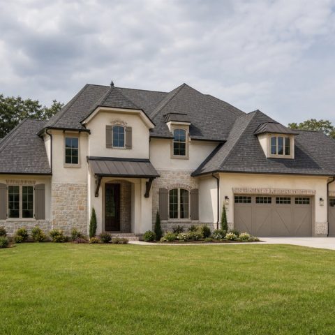 $491,875 Generational Restrained French-Country Family Home: 2,952-Sq.-Ft. Five-Bedroom Plan