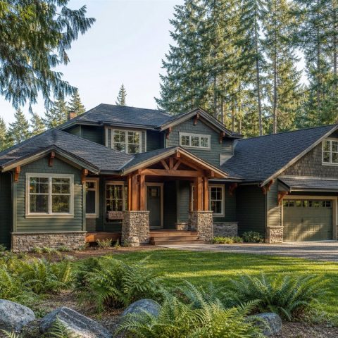 $496,875 Generational Pacific-Region Craftsman Family Home: 2,957-Sq.-Ft. Five-Bedroom Plan