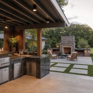 Outdoor Kitchen Fireplace Ideas for Warm Gathering Zones