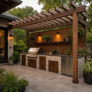 Outdoor Kitchen Pergola Ideas for Shade and Structure