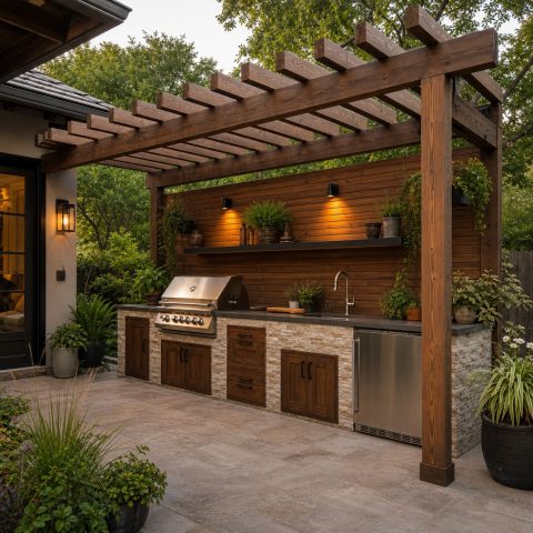 Outdoor Kitchen Pergola Ideas for Shade and Structure