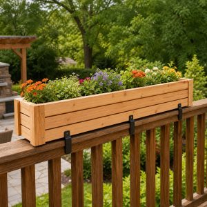 Wooden Deck Railing Planter Plans: 8 Designs