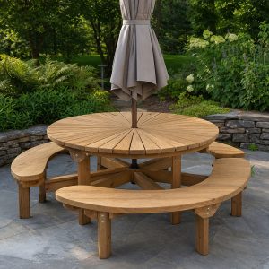 Wooden Patio Umbrella Table Plans: 8 Designs