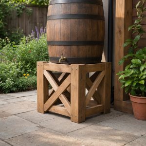 Wooden Rain Barrel Stand Plans: 8 Strong Bases