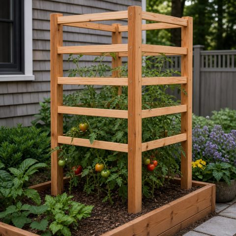 Wooden Tomato Cage Plans: 8 Garden Supports