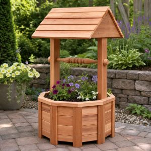 Wooden Wishing Well Planter Plans: 8 Build Details