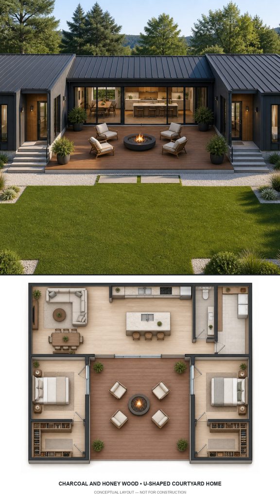 10 Charcoal and Honey Wood House Plans with Layouts