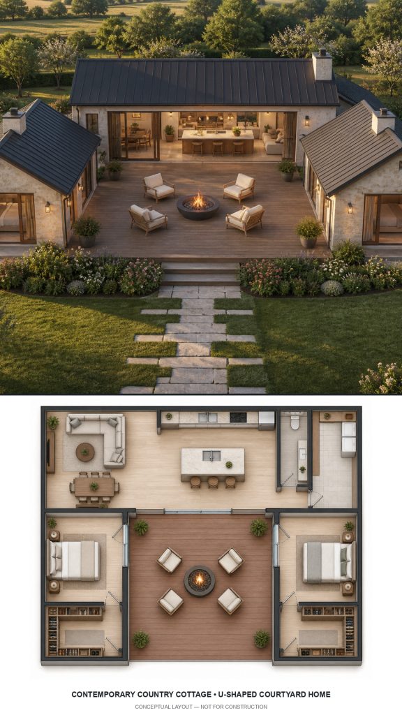 10 Contemporary Country Cottage Plans with Floor Plans