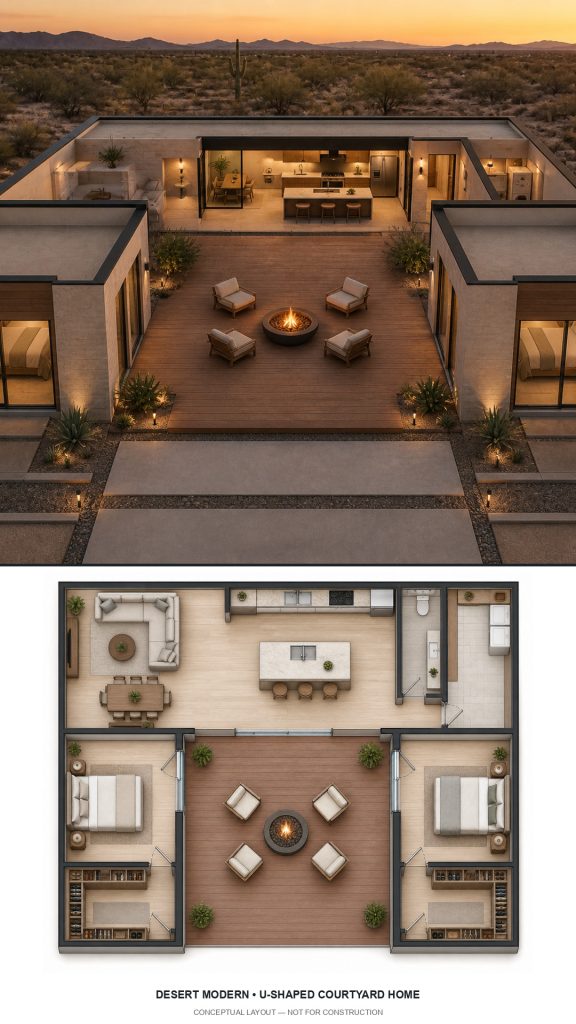 10 Desert Modern House Plans with Matching Floor Plans
