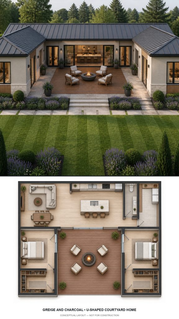 10 Greige and Charcoal House Plans with Floor Plans