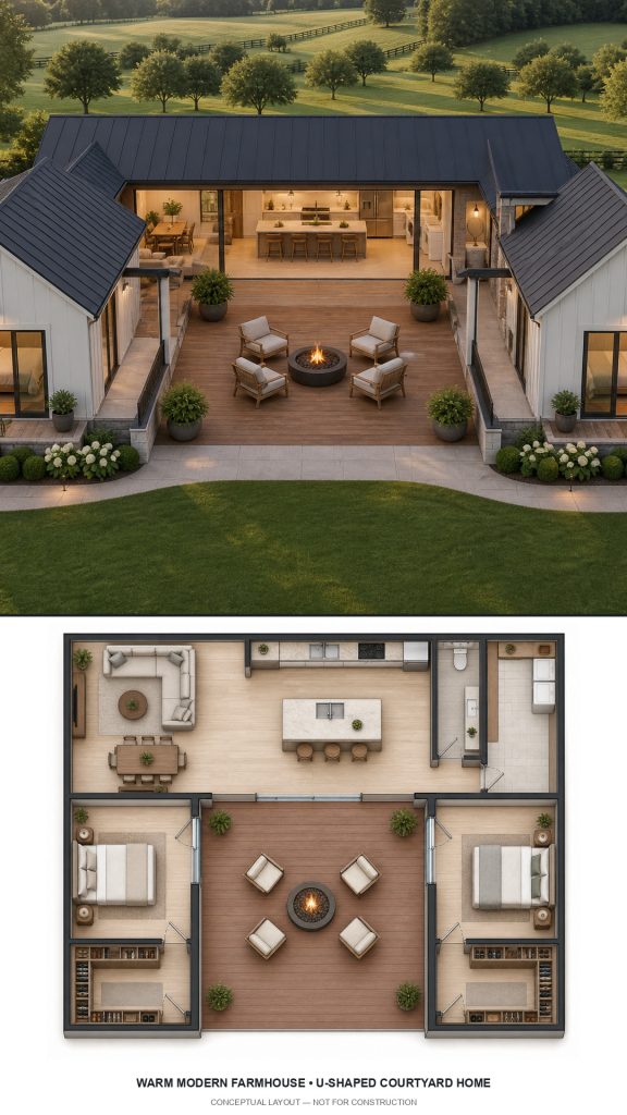 10 Warm Modern Farmhouse Plans with Matching Floor Plans