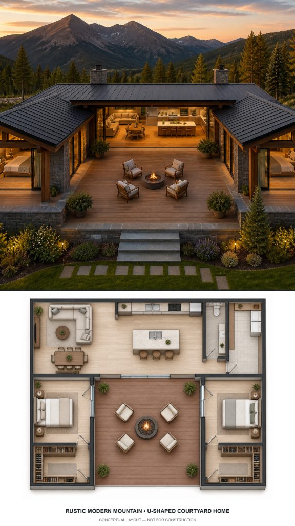 10 Rustic Modern Mountain House Plans with Floor Plans