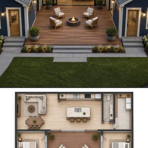 10 Navy Blue House Plans with White Trim and Floor Plans