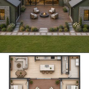 10 Olive Green and Natural Stone House Plans