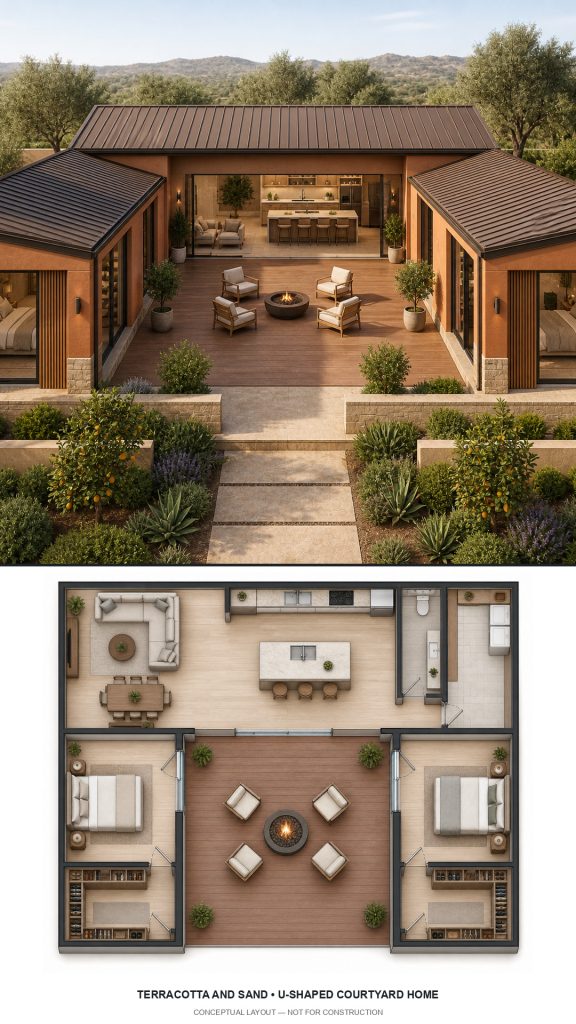 10 Terracotta and Sand House Plans with Floor Plans