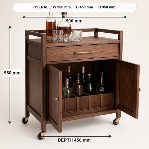 10 Wooden Bar Cart and Bottle Cabinet Plans