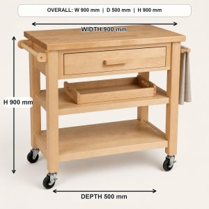 10 Rolling Wooden Kitchen Cart Plans with Storage