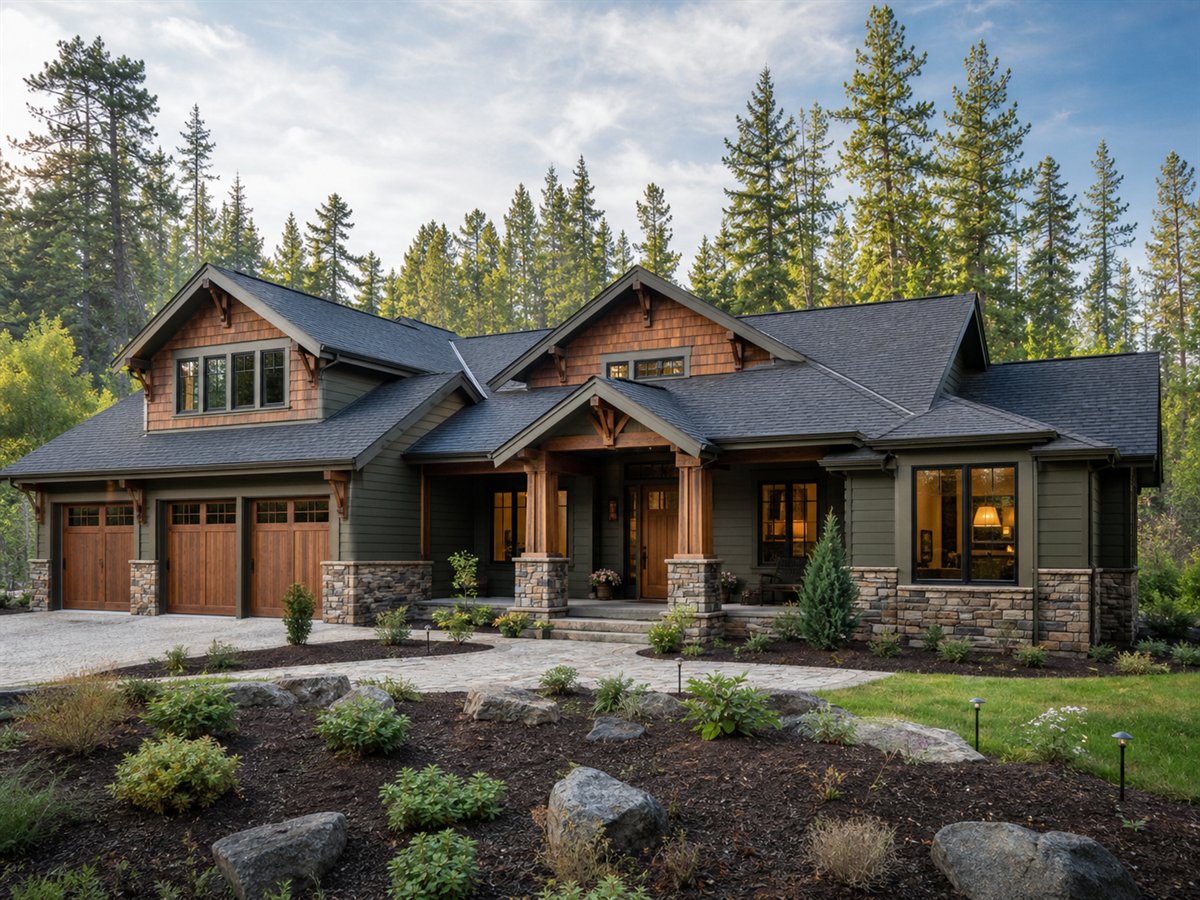 Timbercrest Craftsman Entertaining Kitchen 2848, conceptual 2848-square-foot custom Craftsman home with a $510,900 construction target