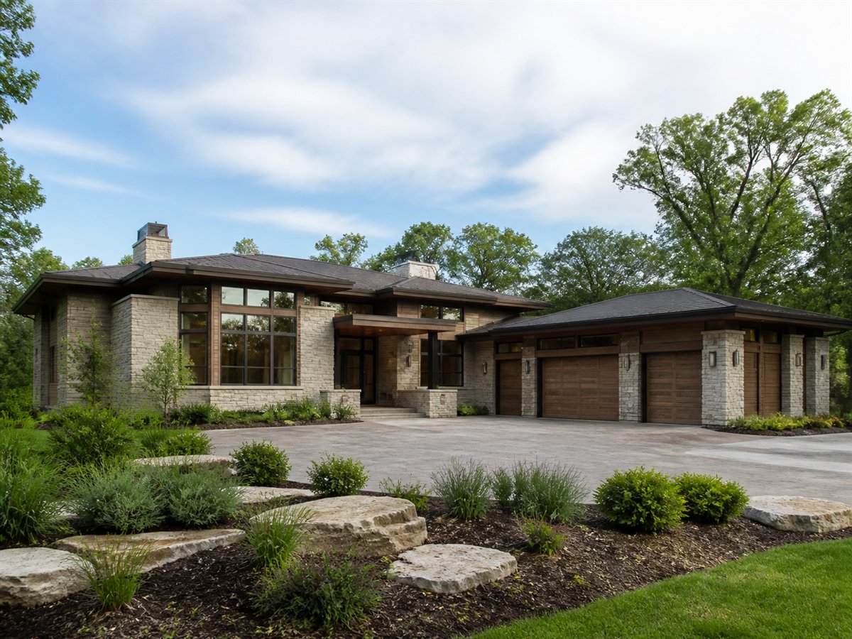 Prairie Vista High-Performance Envelope 3016, conceptual 3016-square-foot Prairie-inspired custom estate with a $545,900 construction target