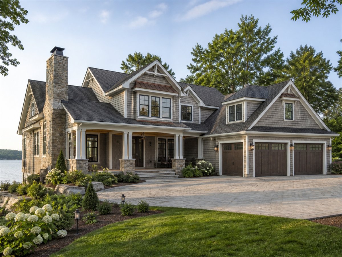 Stillwater House Aging-in-Place Suite 3173, conceptual 3173-square-foot lake-house-inspired custom home with a $580,900 construction target