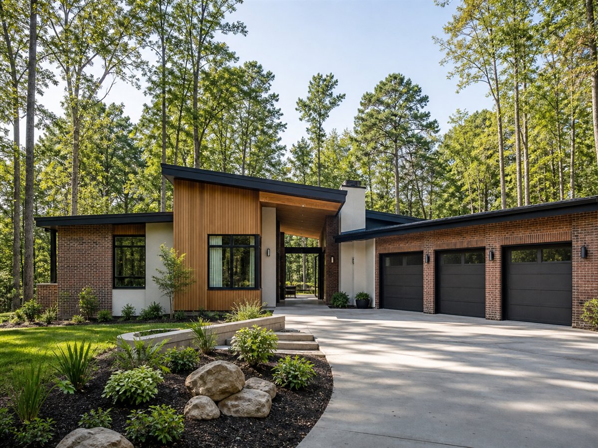 Palm Ridge Modern Private Guest Suite 3221, conceptual 3221-square-foot mid-century modern custom home with a $590,900 construction target