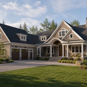 $610,900 Entertaining Kitchen New England shingle-style custom home: 3,306-Sq.-Ft. Custom Home Concept