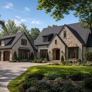 $630,900 Aging-in-Place Suite English-country custom home: 3,402-Sq.-Ft. Custom Home Concept