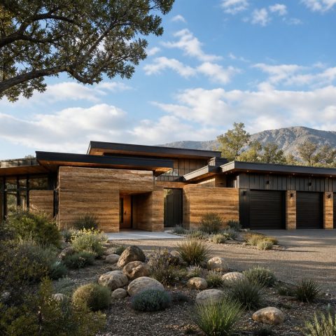 $660,900 Entertaining Kitchen rammed-earth contemporary custom home: 3,546-Sq.-Ft. Custom Home Concept