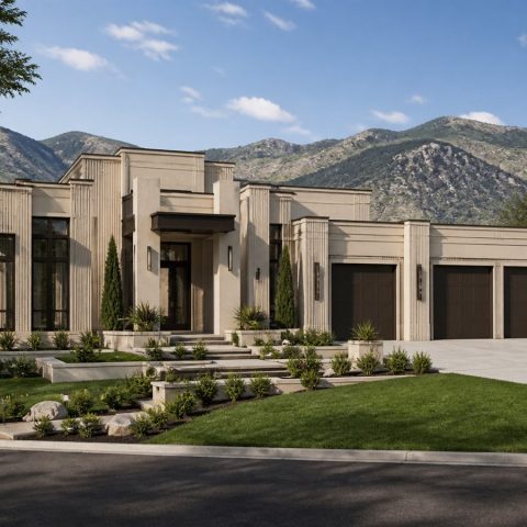 $685,900 View-Lot Retreat Art-Deco-inspired modern custom home: 3,655-Sq.-Ft. Custom Home Concept