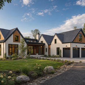 $730,900 Aging-in-Place Suite modern gabled-pavilion custom home: 3,860-Sq.-Ft. Custom Home Concept