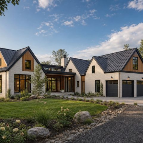 $730,900 Aging-in-Place Suite modern gabled-pavilion custom home: 3,860-Sq.-Ft. Custom Home Concept