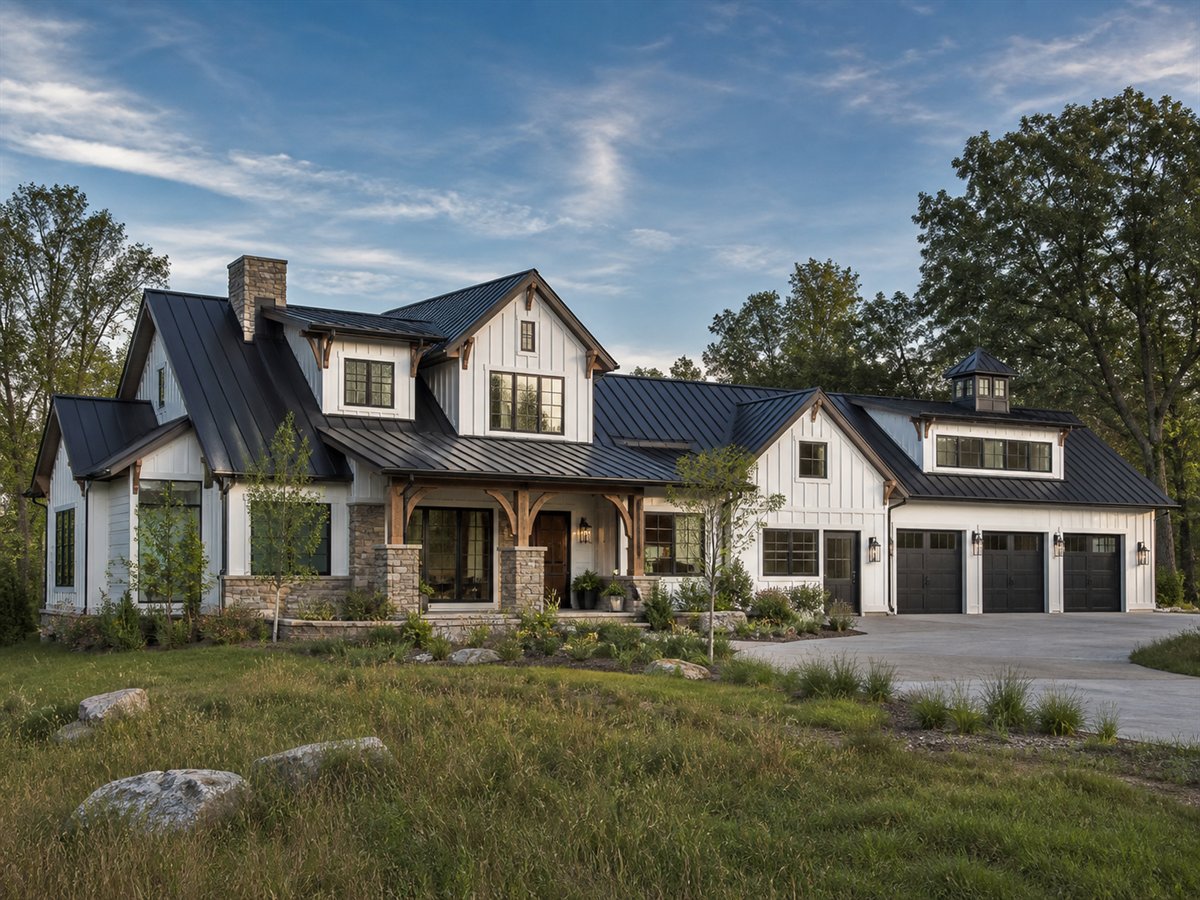 Bridlewood Farmhouse View-Lot Retreat 3884, conceptual 3884-square-foot equestrian-inspired modern farmhouse with a $735,900 construction target