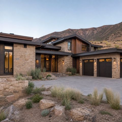 $740,900 Private Guest Suite canyon contemporary custom home: 3,908-Sq.-Ft. Custom Home Concept