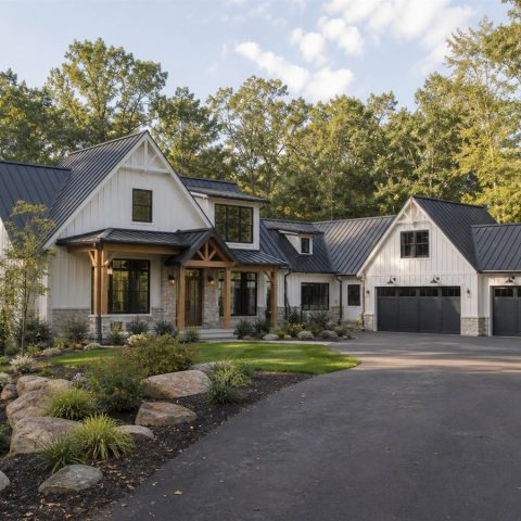 $750,900 Multigenerational Wing modern farmhouse estate: 3,956-Sq.-Ft. Custom Home Concept