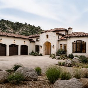 $775,900 Collector Garage Mediterranean-inspired custom villa: 4,065-Sq.-Ft. Custom Home Concept