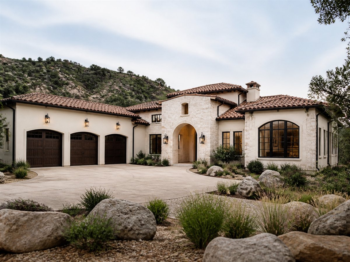Solara Villa Collector Garage 4065, conceptual 4065-square-foot Mediterranean-inspired custom villa with a $775,900 construction target