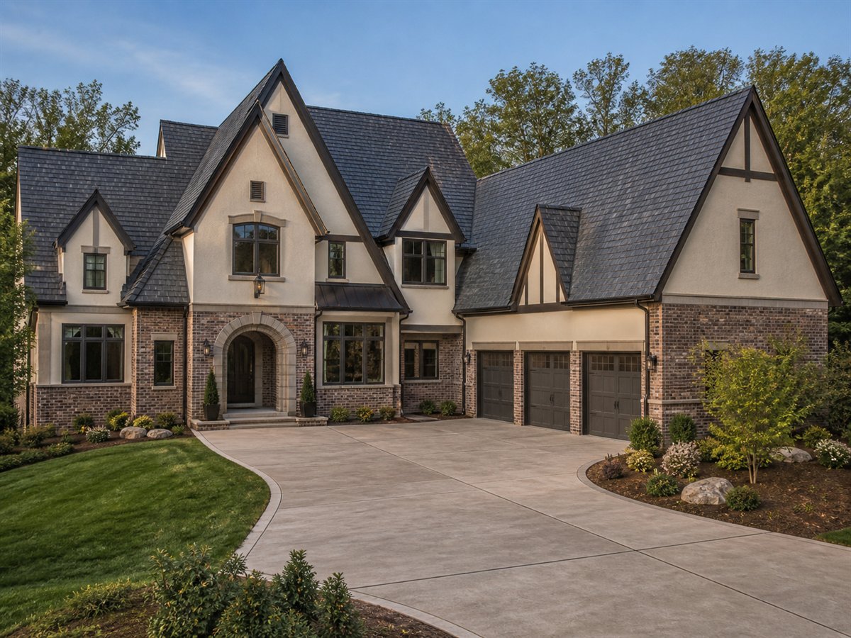 Ashbourne Manor Wellness Suite 4209, conceptual 4209-square-foot Tudor-revival custom home with a $805,900 construction target