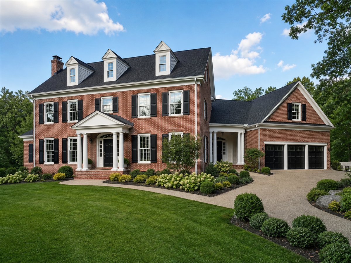 Fairfax Georgian Entertaining Kitchen 4233, conceptual 4233-square-foot Georgian Colonial custom home with a $810,900 construction target