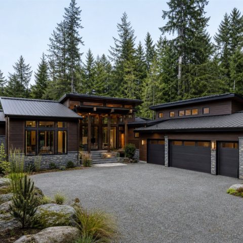 $820,900 Indoor-Outdoor Pavilion Pacific Northwest custom home: 4,281-Sq.-Ft. Custom Home Concept
