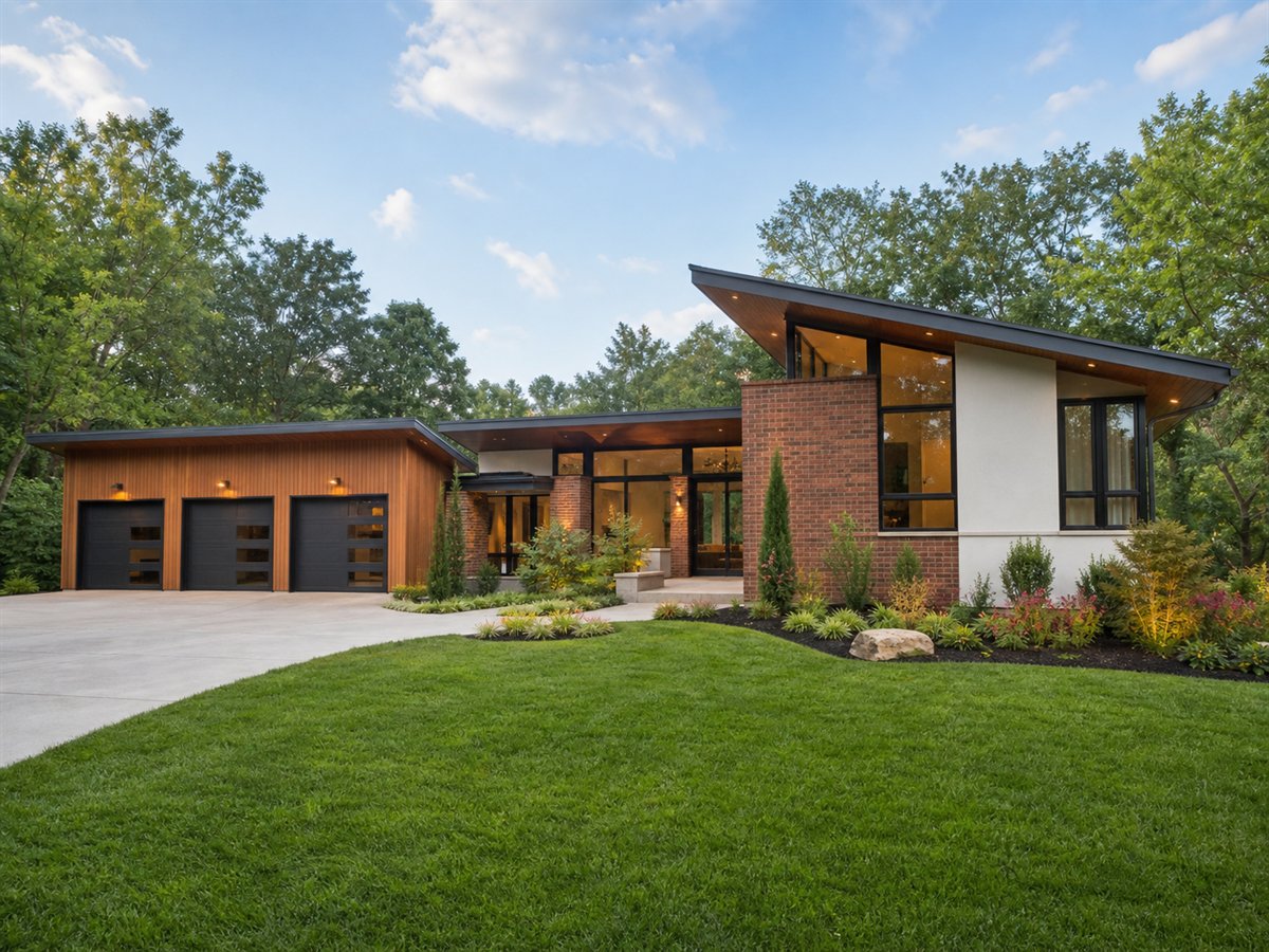 Palm Ridge Modern Private Guest Suite 4366, conceptual 4366-square-foot mid-century modern custom home with a $840,900 construction target
