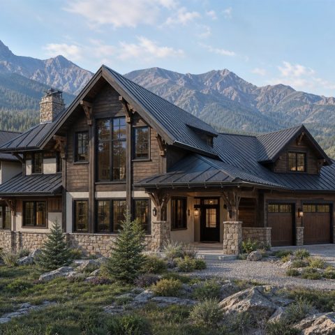 $865,900 Executive Home Office alpine-inspired custom chalet: 4,486-Sq.-Ft. Custom Home Concept