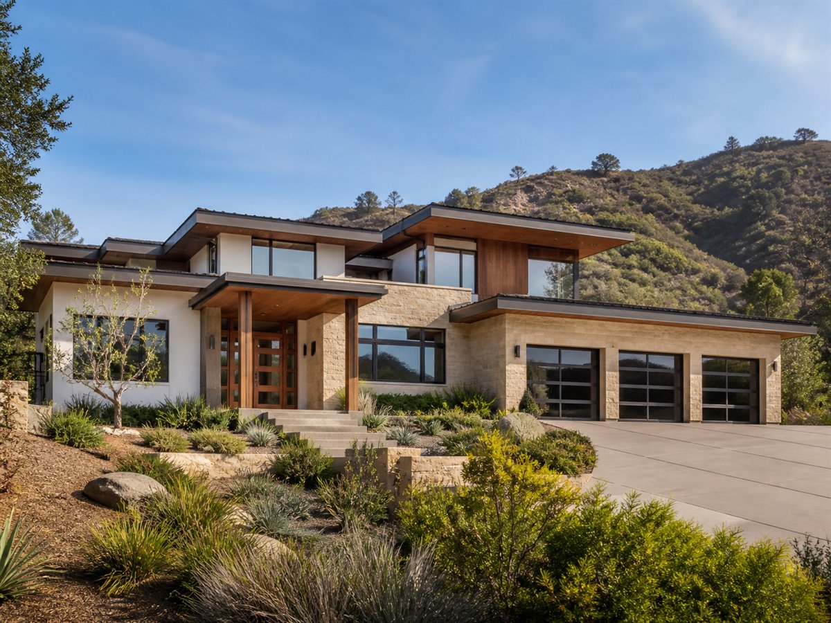 Montecito Contemporary Collector Garage 4534, conceptual 4534-square-foot California contemporary custom home with a $875,900 construction target