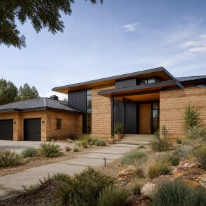 $910,900 Entertaining Kitchen rammed-earth contemporary custom home: 4,691-Sq.-Ft. Custom Home Concept