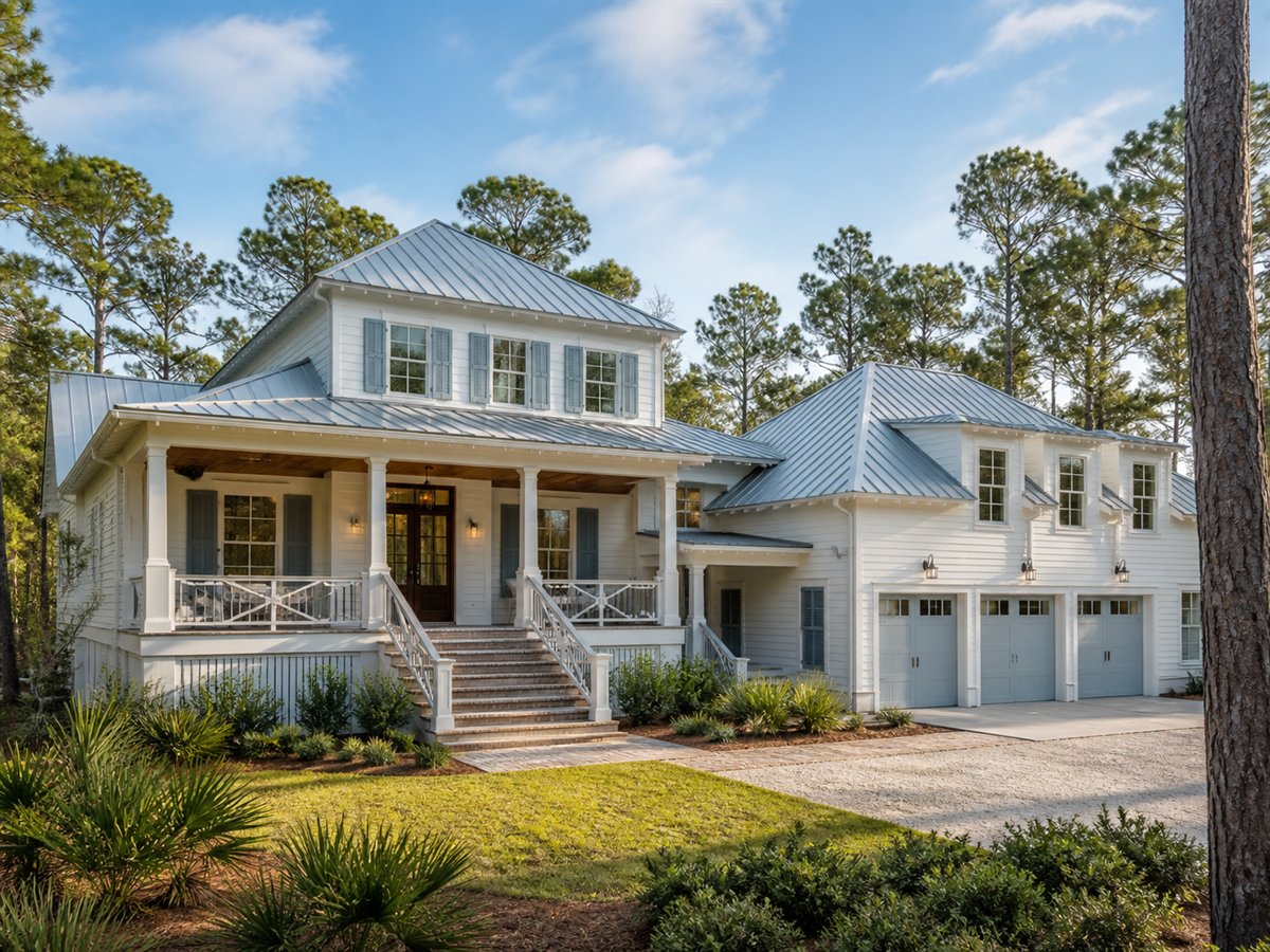 Marshfield House Wellness Suite 4896, conceptual 4896-square-foot Lowcountry custom home with a $955,900 construction target