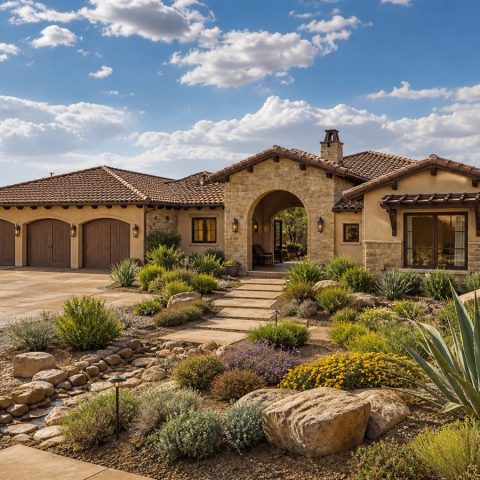 $965,900 Executive Home Office hacienda-inspired luxury ranch: 4,944-Sq.-Ft. Custom Home Concept