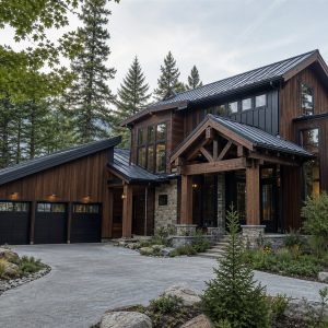 $970,900 Indoor-Outdoor Pavilion Northwest lodge custom home: 4,968-Sq.-Ft. Custom Home Concept